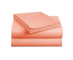 Luxe-Bettwäsche-Set – gebürstete Mikrofaser 2000 Bettwäsche – knitterfrei, verblasst nicht, schmutzabweisend, hypoallergen, 4-teilig – einzigartig für die Familie. Modern California King pfirsich