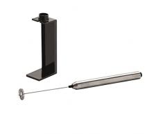 Weis 18420 Milchaufschäumer mit Ständer, Edelstahl, Silber, 4 x 4 x 25 cm