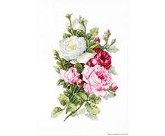 Luca-S Rosenstrauß Kreuzstichset, Baumwolle, Mehrfarbig, 13,5x21,5cm