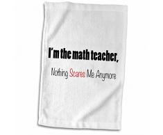 3dRose Im The Math Teacher-Nothing Scares Me Anymore Handtücher, weiß, 15 x 22