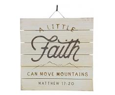 Impressum Plus Ein Little Faith Inspirierende Distressed Holz Zeichen von, 30,5 x 30,5 cm Rustikal Home Decor Gedenktafel mit Kleiderbügel 48–01631