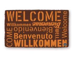 Shoe MAX YH 101158 Kokos Fussmatte mit Rutschfester Latexunterseite ca. 74 x 44 cm Welcome orange