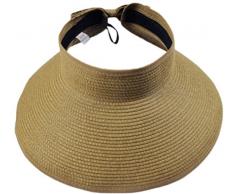 Norahats Premium Damen Sonnenhut Visierhut faltbar Sommer breite Krempe Roll-Up Strohhalm One Size Light Brown/Tan