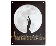 Black Chili 44988 Blechschild Sei unverschähmt glücklich …, 17 cm x 22 cm, Geschenkartikel