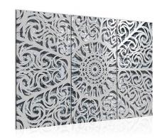 Bilder Mandala Abstrakt Wandbild 120 x 80 cm Vlies - Leinwand Bild XXL Format Wandbilder Wohnzimmer Wohnung Deko Kunstdrucke Blau 3 Teilig - MADE IN GERMANY - Fertig zum AufhÃ¤ngen 506131b