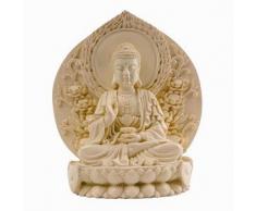 StealStreet 41428 sitzender Buddha Religiöse Kunstharz Deko Figur, 12,7 cm beige