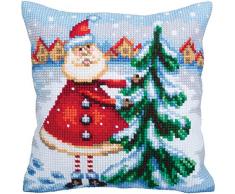 Collection DArt Kissen-Set, Motiv Weihnachtsmann, 40 x 40 cm, Mehrfarbig