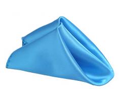 MDS 100 Stück Hochzeit 50,8 x 50,8 cm Quadratisch Satin Tisch Serviette Oder Taschentuch Dinner Servietten für Hochzeit Bankett, Home Party Deko Dekoration – Weiß 10 Blau