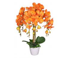 AMERIQUE Kunstpflanze Orchidee, Seidenblume, 76,2 cm, Leuchtend, Orange und Grün