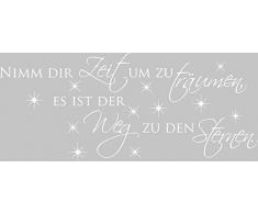 Graz Design 670046_40_010 Wandtattoo Wand Aufkleber Deko Schlafzimmer Spruch Nimm Dir Zeit um zu trÃ¤umen 95x40cm Weiss