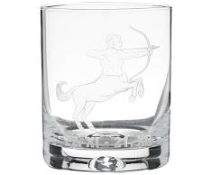 Crystaljulia 05920 Whiskyglas mit Zodiak Schütze Gravur, Crystalite, 250 milliliters