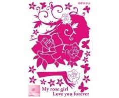 Walplus Wand Sticker Kunst Kinder Schlafzimmer Kinderzimmer Rosa Rosen Mädchen Dekoration My Rose Girl Love You Forever