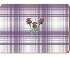 CREATIVE TOPS Distel Unterseite aus Kork groß Premium Tischsets, Violett & Grau, 4 Stück