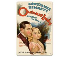 Pacifica Island Art Filmposter Outcast Lady Constance Bennett 1935 8 x 12 in Tin Sign Mehrfarbig