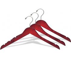 Der Great American Kleiderbügel Company Holz Top Kleiderbügel, Kirsche/gebürstetes Chrom-Finish, Box mit 50 Stück