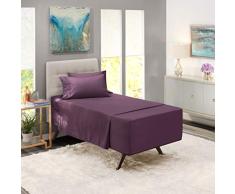 Nestl Bedding 6-teilige extra Tiefe Taschenlaken - Super Tiefe Bettlaken passend für 18 bis 24 Zoll Matratze - Hotel Ultra Deep Bettlaken Twin Violett / Eggplant Purple