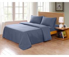 Sleep Garten Bambus Blatt | 320-thread-count | 4 Stück King-Bettlaken-Set | 100% Bambus | Hotel Qualität | Super Weich | Umweltfreundlich | GVO frei | Hypoallergen, Bambus, grau, King Size