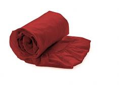 Heckett Lane 100% Baumwolle Perkal Spannlaken Topper 200x200+12 cm. Aurora Red