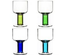 Club Universalglas, 4er Set, blau/grün
