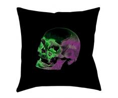 ArtVerse Katelyn Smith Kopfkissen, Kunstwildleder, doppelseitiger Druck, verdeckter Reißverschluss und Einsatz, Grün/Violett Nur Kissenbezug 18 x 18