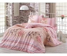 Eponj Home Steppdecke Einzelbett 140 x 200 cm Salmon Pink Lilac White