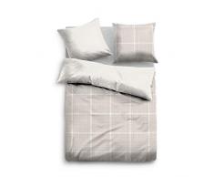 TOM TAILOR 0069942 Satin Bettwäsche Garnitur mit Kopfkissenbezug (Baumwolle) 1x 155x220 cm + 1x 80x80 cm, Taupe