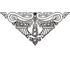 INDIGOS 4051095026198 Wandtattoo w256 Ornament Ranken 96 x 45 cm, schwarz