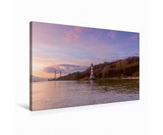 Premium Textil-Leinwand 75 x 50 cm Quer-Format Leuchtturm Falkensteiner Ufer | Wandbild, HD-Bild auf Keilrahmen, Fertigbild auf hochwertigem Vlies, Leinwanddruck von Dennis Stracke Fotografie
