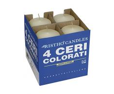 Cereria di Giorgio risthò Stumpenkerzen, Wachs, Creme, 7 x 7 x 15 cm, 4 Stück