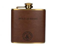 CREATIVE TOPS Flachmann, Edelstahl, braun, 9.5 x 2.2 x 11 cm