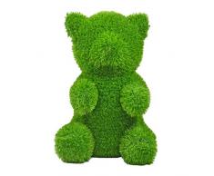 AniPlants Bär frontal, Figur aus Kunstrasen, Circa 23 x 27 x 38 cm groß, wetterfest und formstabil, mit Ankern zur Befestigung, ideal als Deko für Garten und Haus, grün, 35 cm