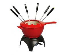 Chasseur Fondue Set, Gusseisen, rot, 22.9 x 22.9 x 10.2 cm, 8-Einheiten