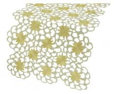 Xia Home Fashions Daisy Splendor Bestickt Durchbrucharbeit Spring Tisch Läufer, 15 von 183 cm, gelb