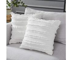 Longhui Bezug für Dekokissen 18 x 18 elfenbeinweiß