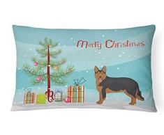 Carolines Treasures CK3874PW1216 Shollie #2 Weihnachtsbaum, Leinenstoff, dekoratives Kissen, Mehrfarbig
