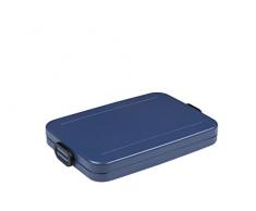 Mepal Nordic Denim Lunchbox take a Break Flat, Plastik, 25.5 x 17 x 3.3 cm
