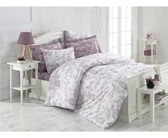 Eponj Home Bettwäsche-Set für Doppelbett 200 x 220 cm Lilla Bianco