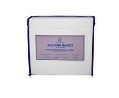 Perfect Sense Basics Bettwäsche-Set 4-teilig, luxuriös, weich, atmungsaktiv, hypoallergen, 45,7 cm Tiefe Taschen, knitterfrei und maschinenwaschbar von PerfectSense Split King cremefarben