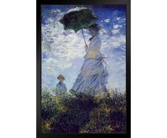 Poster Gießerei Claude Monet Frau mit Einem Sonnenschirm Kunstdruck von proframes 14x20 inches Framed Poster