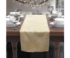 CAIT CHAPMAN HOME COLLECTION Tischdecke und Läufer, goldfarbenes Weihnachtsstern, metallisches Garn, gefärbt, Jacquard gewebt 13 x 59 Runner