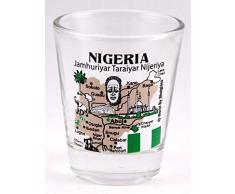 Nigeria Landmarks und Symbole Collage Shot Glas