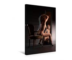 Premium Textil-Leinwand 30 cm x 45 cm hoch Selbstverliebt und nackt im Spiegel