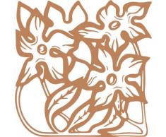 INDIGOS/Wandaufkleber-e56 Blätterwerk Blatt Blüte Blumen Pflanzen Ranke 120x119 cm- Hellbraun, Vinyl, 120 x 119 x 1 cm