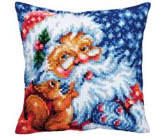 Collection DArt Kissen-Set, Motiv Weihnachtsmann, 40 x 40 cm, Mehrfarbig