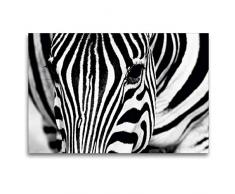 Premium Textil-Leinwand 120 x 80 cm Quer-Format Afrika: Nahaufnahme eines Steppenzebra in Botswana | Wandbild, HD-Bild auf Keilrahmen, Fertigbild auf hochwertigem Vlies, Leinwanddruck von Angelika Stern
