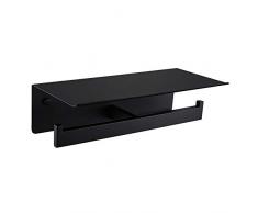 Aomasi Toilettenpapierhalter mit Ablage Modern Matte Black