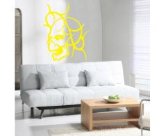 INDIGOS 4052166009560 Wandtattoo w107 Totenkopf, Ornamente, Fantasy Wandaufkleber 120 x 96 cm, gelb