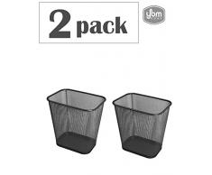 YBM HOME ybmhome Stahlgeflecht rechteckig Oben Offen Korb Papierkorb Trash Kann für Office Home 20,3 x 30,5 x 30,5 cm 1103 8x12x12 inches Schwarz