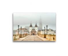Premium Textil-Leinwand 45 x 30 cm Quer-Format Heidelberg-Altstadt - Alte Brücke im Novembernebel | Wandbild, HD-Bild auf Keilrahmen, Fertigbild auf hochwertigem Vlies, Leinwanddruck von Thomas Seethaler Fotografie