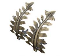 Joyci 1 Paar Big Leaf Vorhang Raffhaltern Neuheit Fashion Vorhang Haken U Form Wandhaken Einfach Modernes gardinenhalterungen, Bronze
